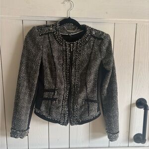 White House Black Market Tweed Black and White Blazer